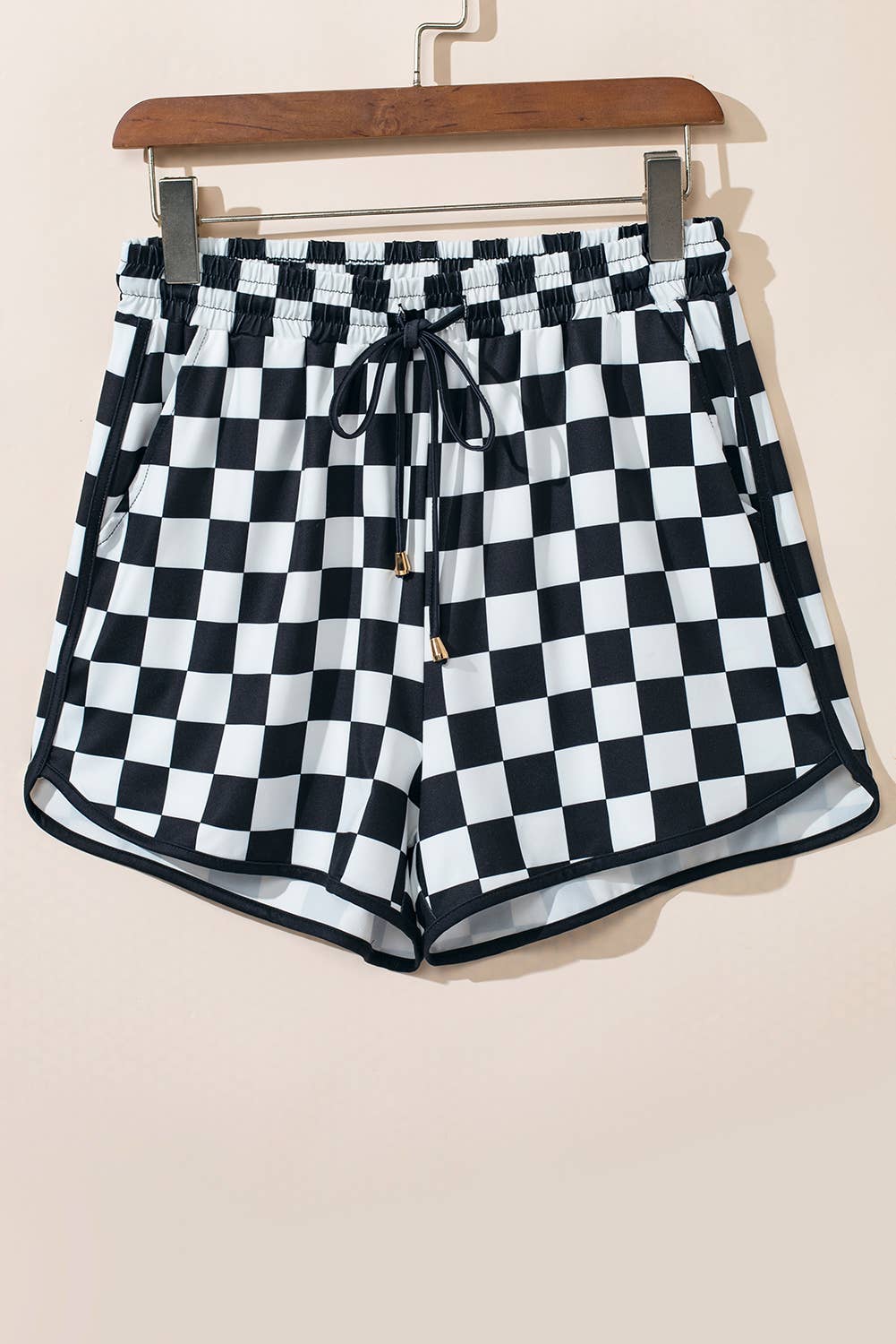 Checkered Drawstring Elastic Waist Shorts | S-XL