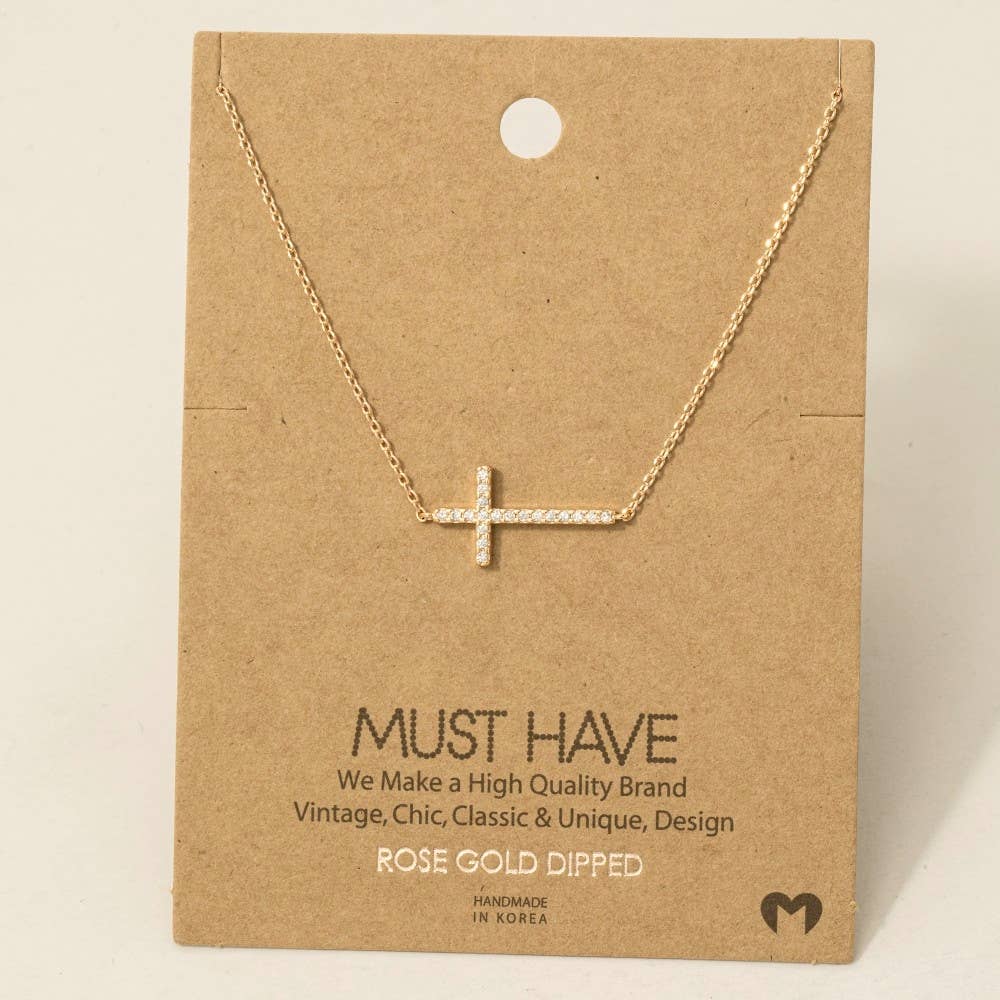 Cross Jewel Pendant Necklace