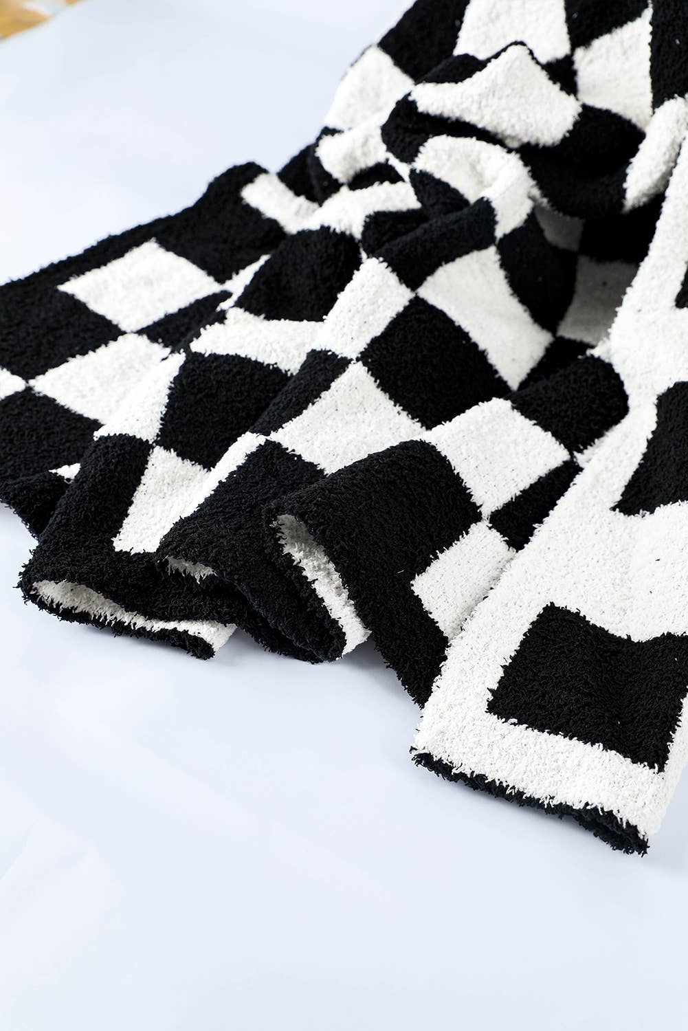 Plush Checkered Print Sofa Blanket 50*60inch