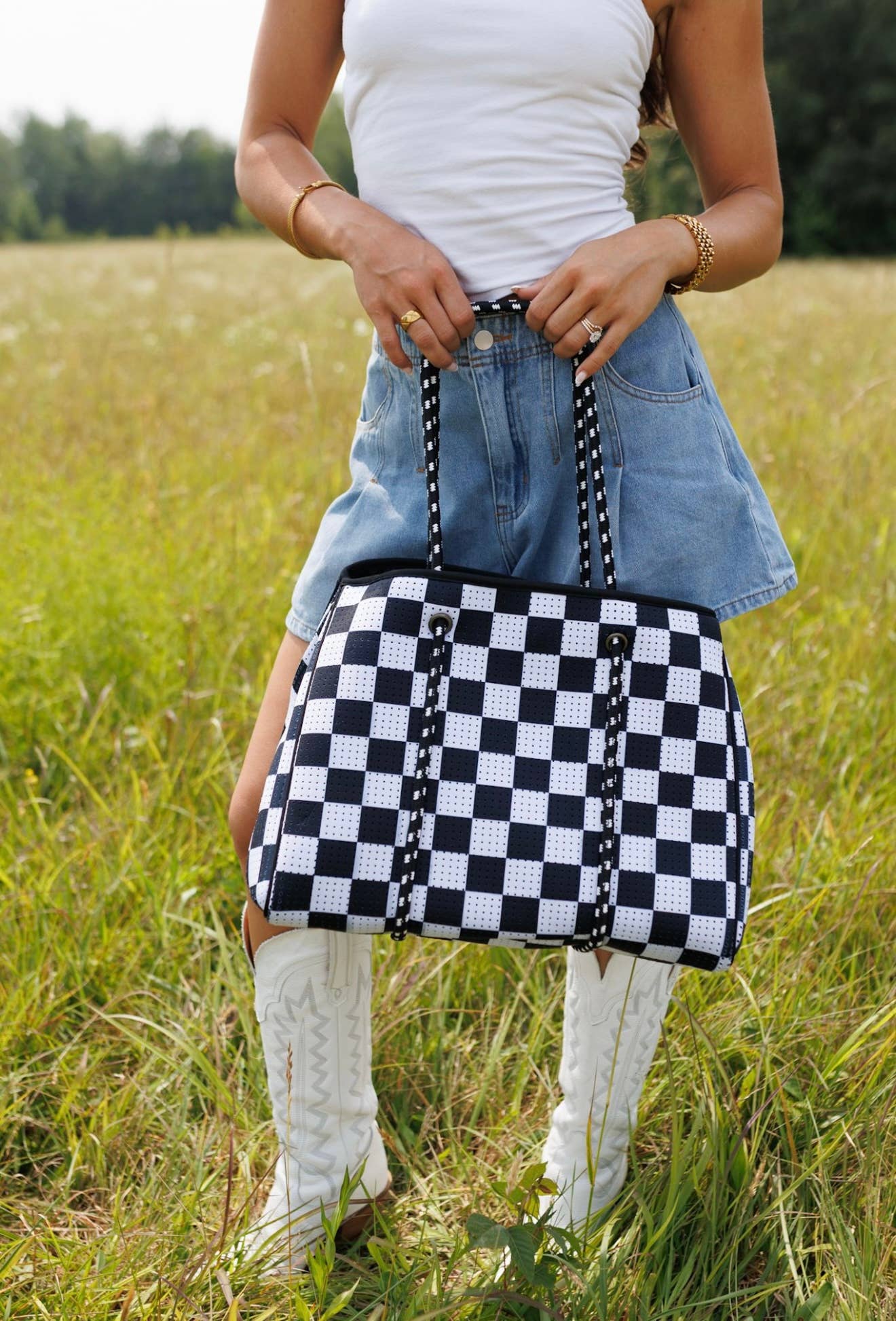 Large Tote in Checkerboard