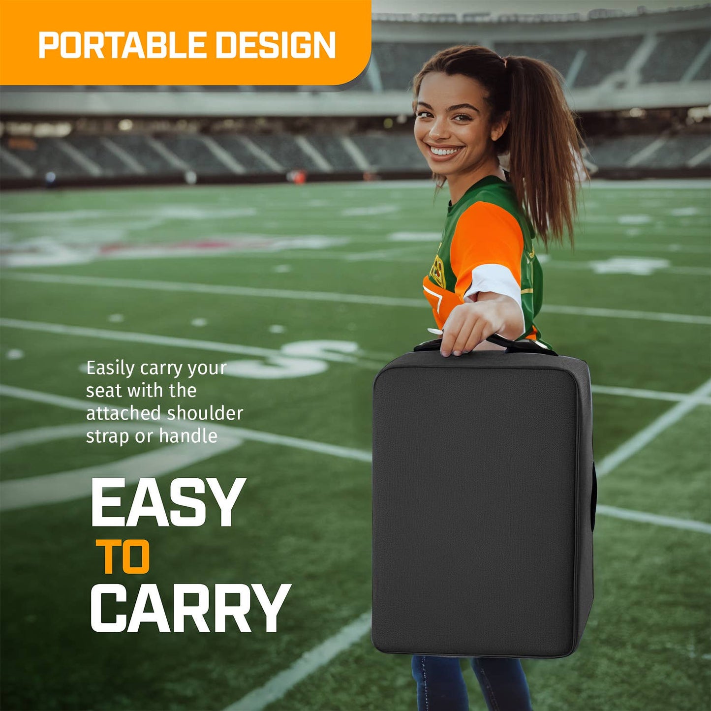 Heated Stadium Cushion with Pockets