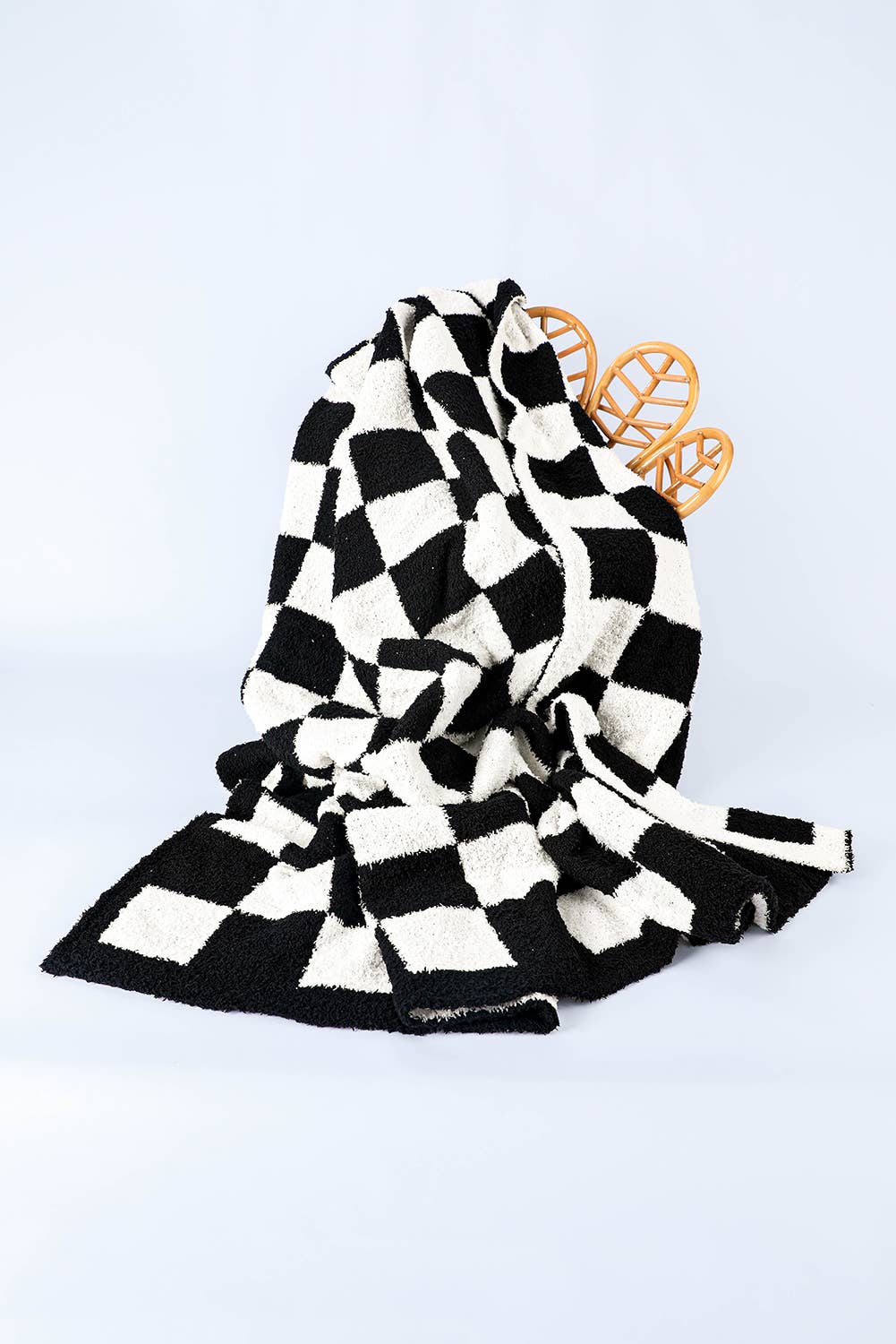 Plush Checkered Print Sofa Blanket 50*60inch