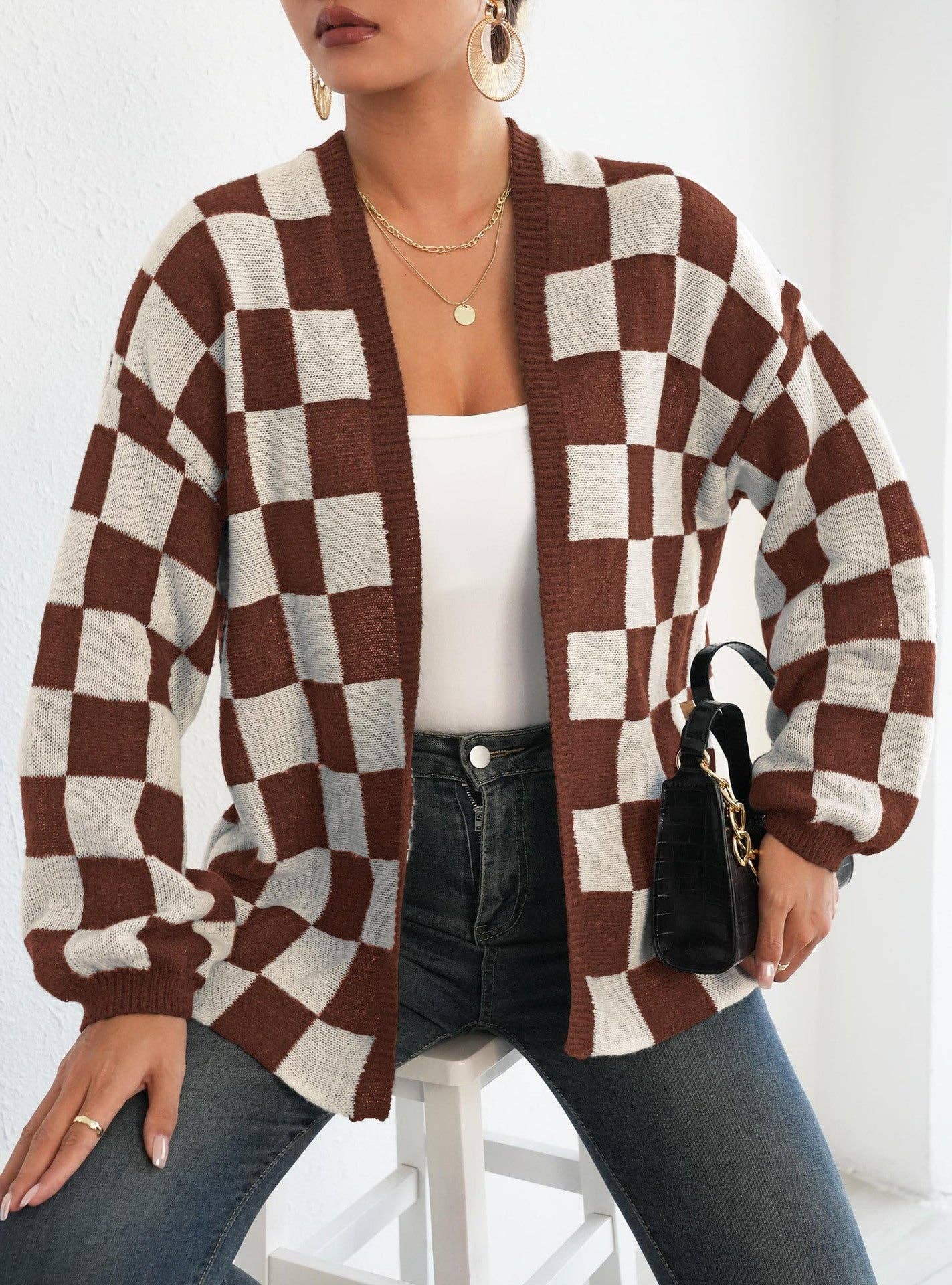 Checkered Cardigan