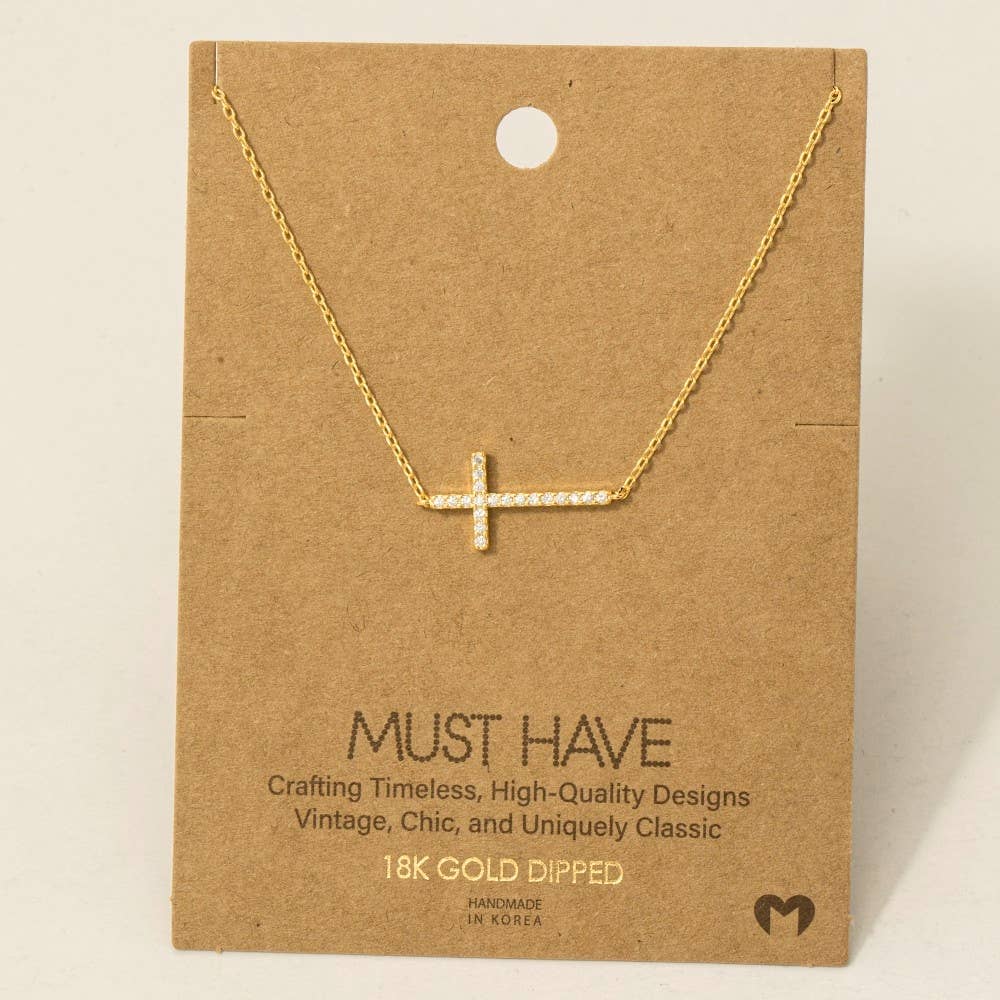 Cross Jewel Pendant Necklace