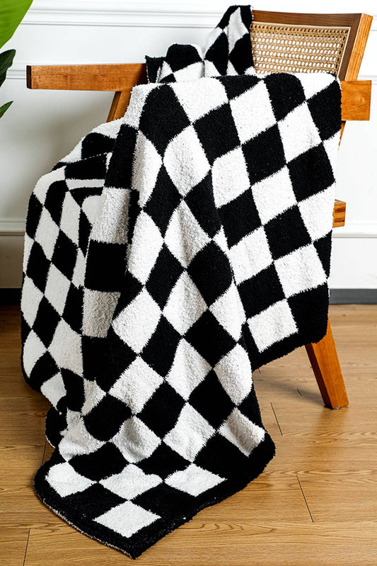 Plush Checkered Print Sofa Blanket 50*60inch