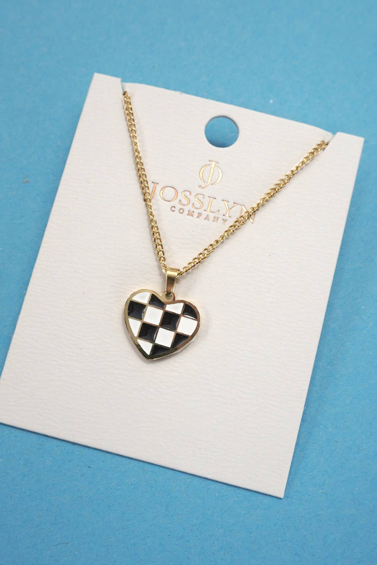 CHECKERED HEART NECKLACE