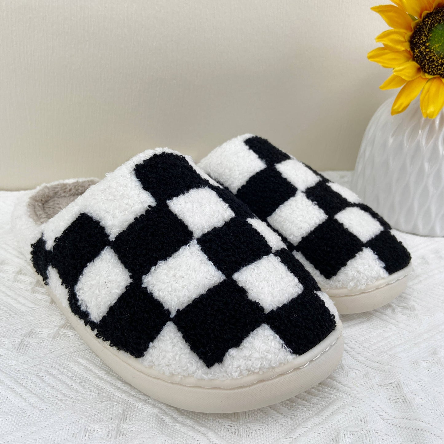 Checkerboard Cozy Indoor Slippers