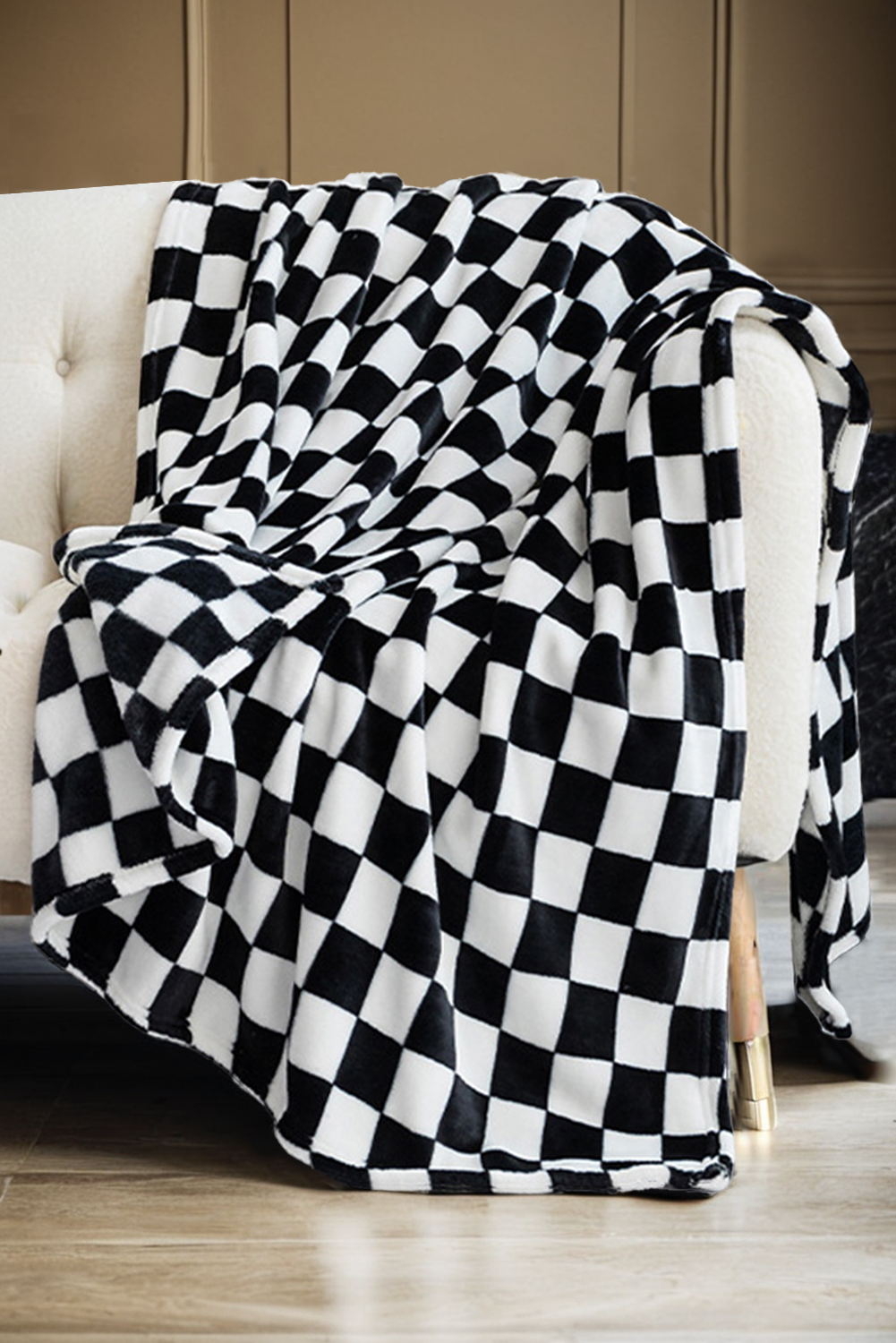 Checkered Print Soft Throw