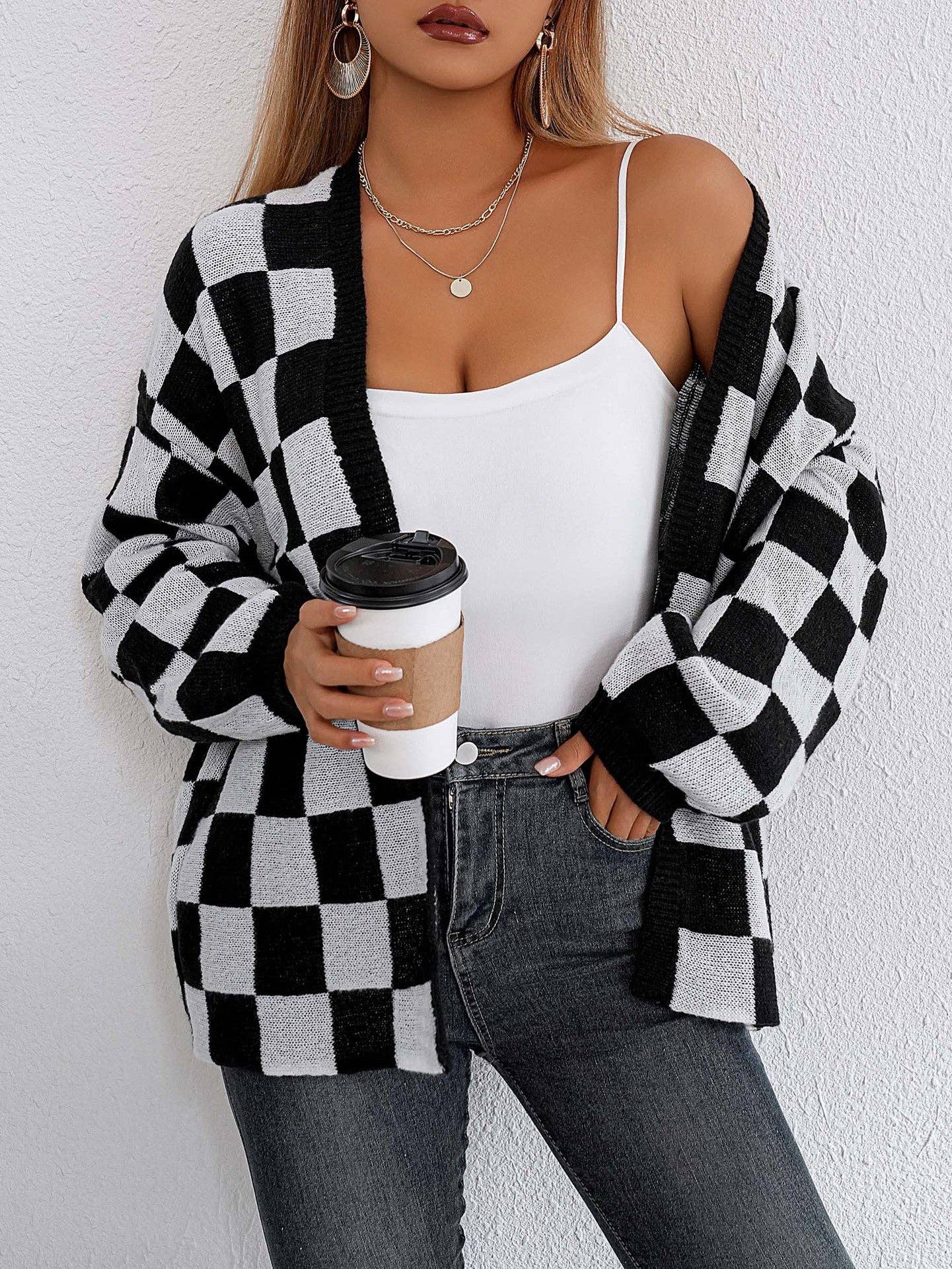 Checkered Cardigan