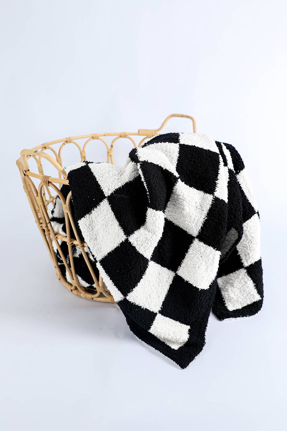 Plush Checkered Print Sofa Blanket 50*60inch